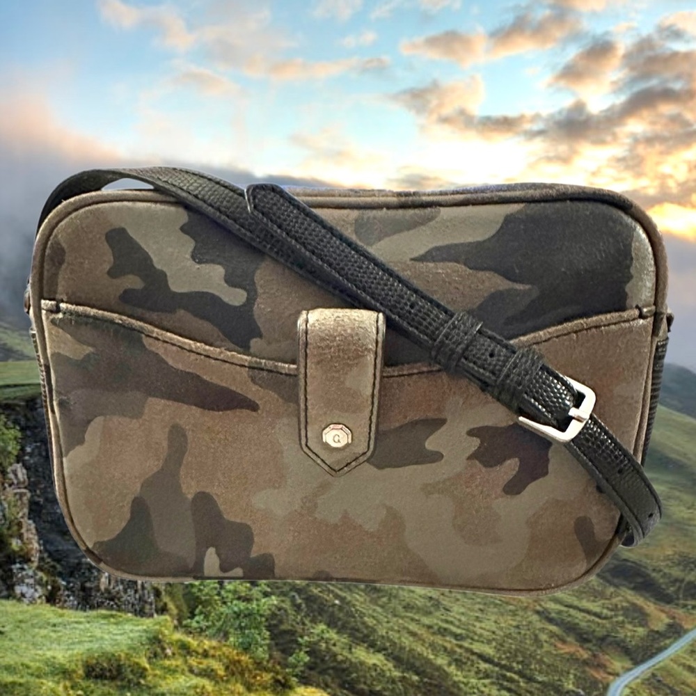 G.I.L.l. Leather Camo Crossbody with black strap